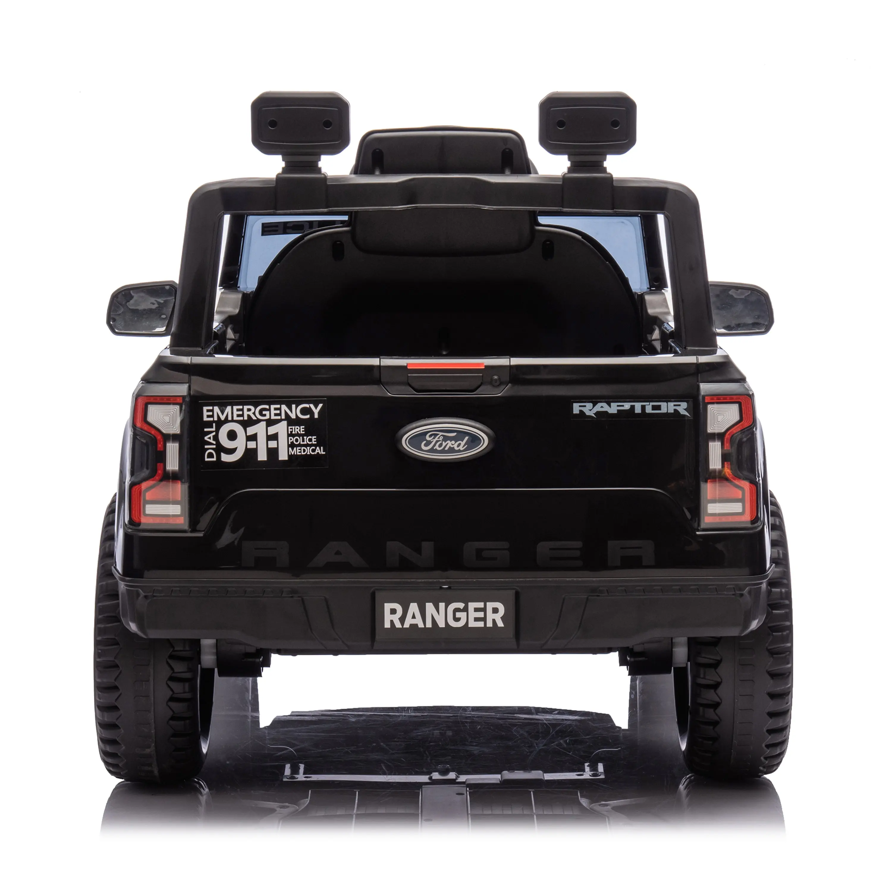 12V Licensed Ford Raptor Police Interceptor Kids Ride-On Truck - Image 4