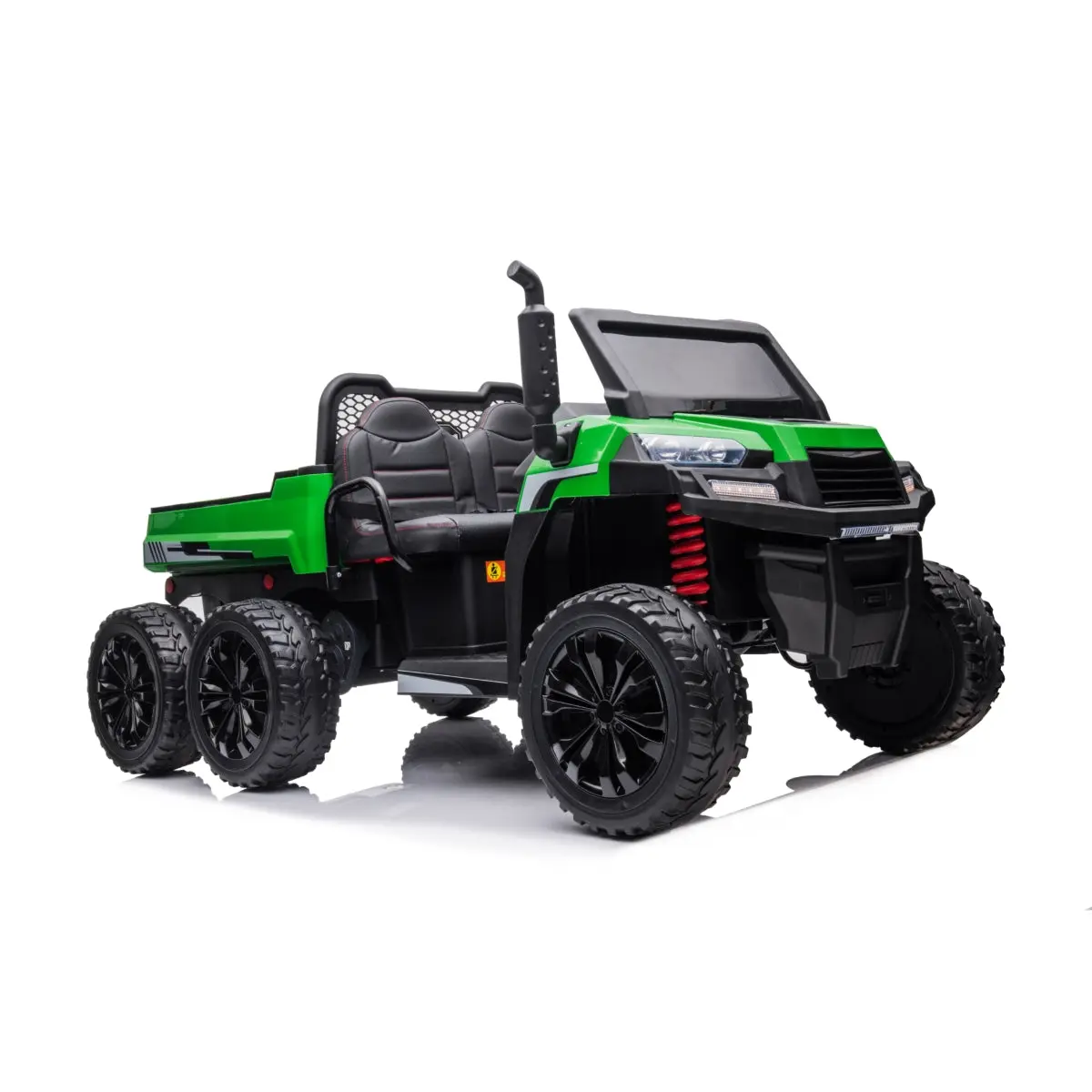 24V 6 Wheeler Freddo Tractor Trailer 2 Seater Ride-on with Dump Cart and Parental Remote - Image 9