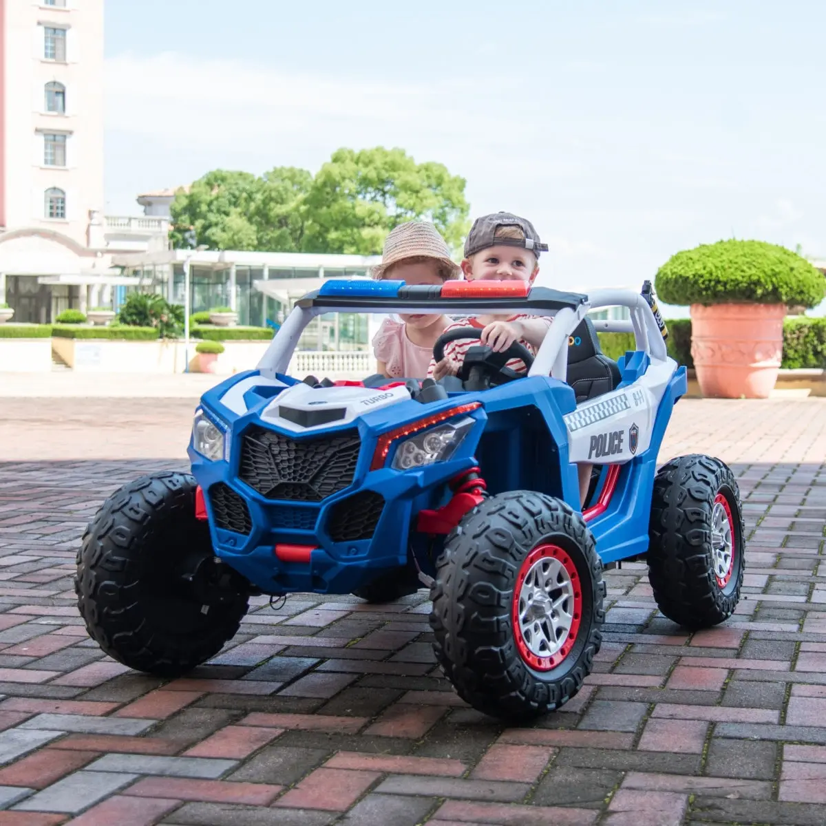 24V 4x4 Freddo Storm Police UTV 2-Seater for Kids with Lights & Sirens for Action-Packed Adventures - Image 4